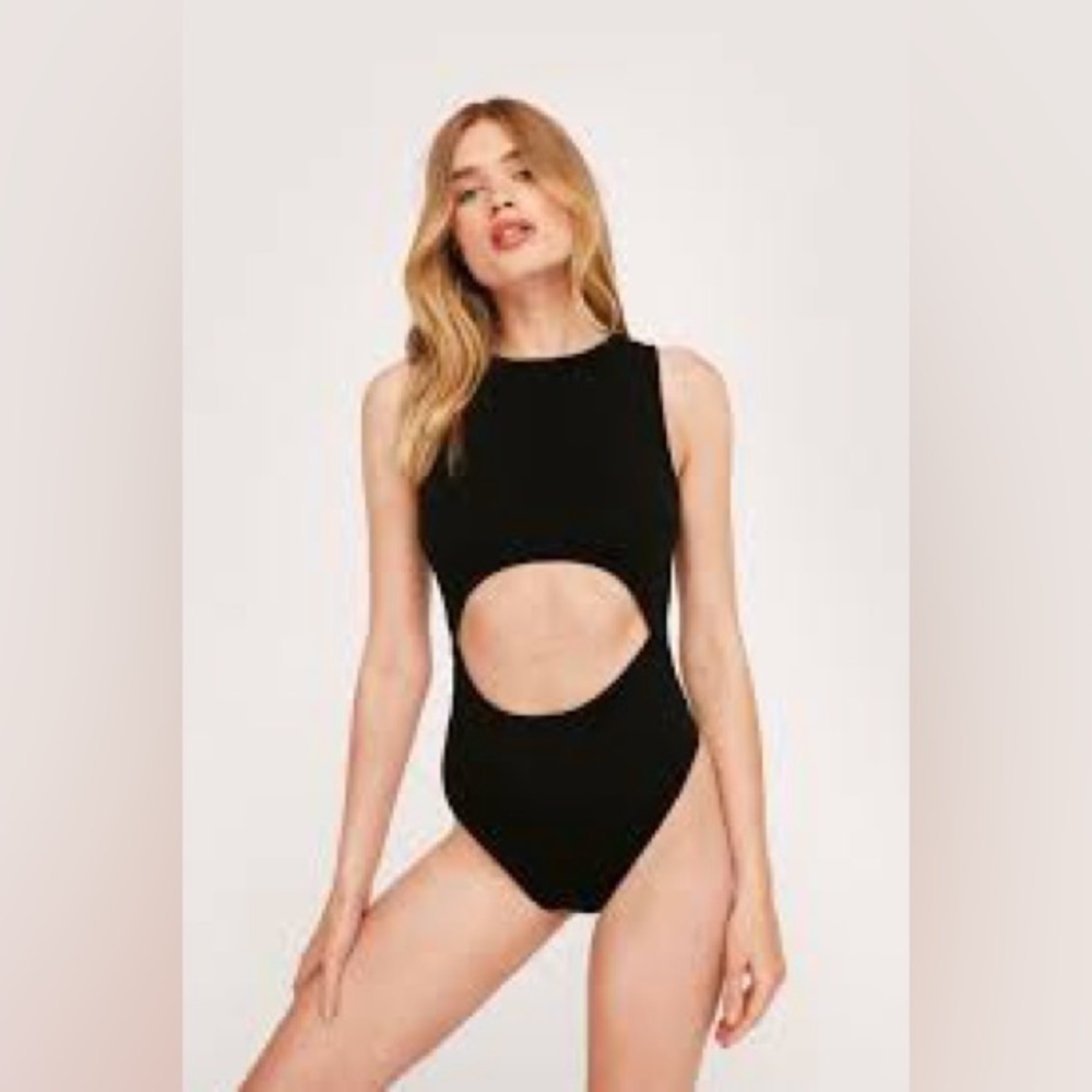Nasty Gal Black Cutout Bodysuit